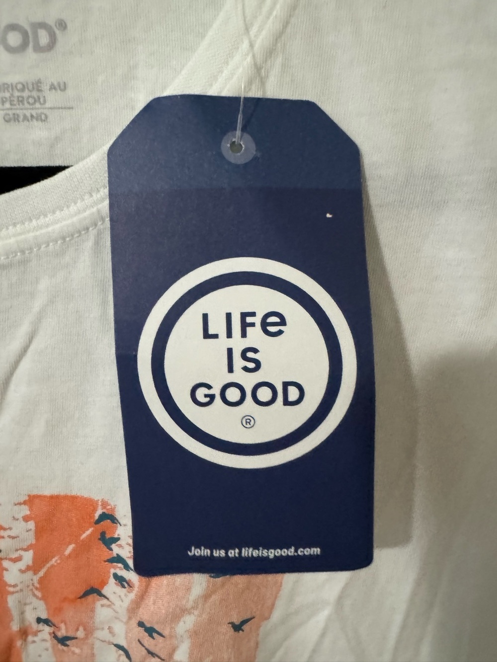 Life is Good White Graphic Tee with Sunset Print - Picture 6 of 7